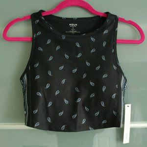 AQUA cropped sports top